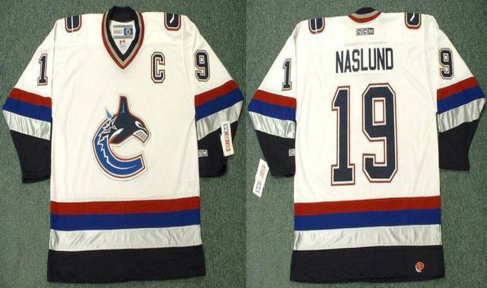 2019 Men Vancouver Canucks #19 Naslund White CCM NHL jerseys
